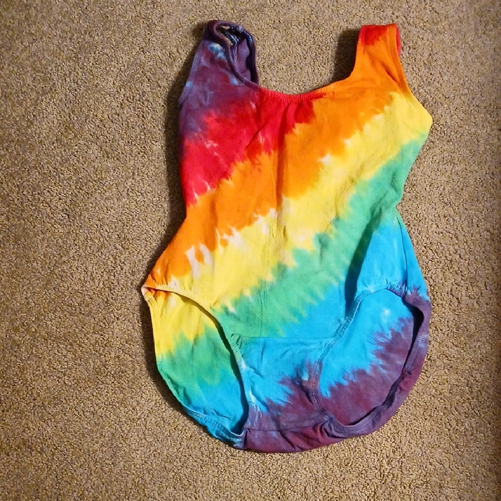 Vibrant Rainbow Tie-Dye Women's One Piece Swimsuit, MED. BodySuit